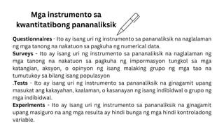 Isang kwantitatibong pananaliksik ukol sa mga .